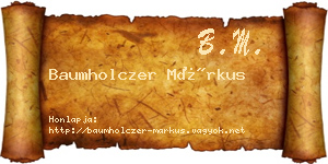 Baumholczer Márkus névjegykártya